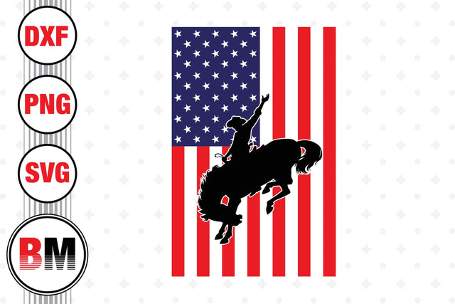 Cowboy US Flag SVG, PNG, DXF Files SVG BMDesign 