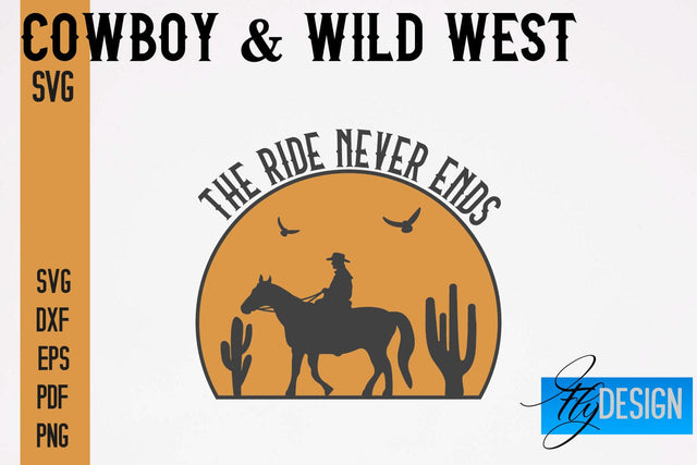 Cowboy & Wild West SVG | Western SVG Design | Cowboy T-Shirt Design SVG Fly Design 