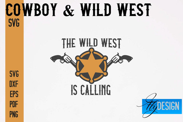 Cowboy & Wild West SVG | Western SVG Design | Cowboy T-Shirt Design SVG Fly Design 