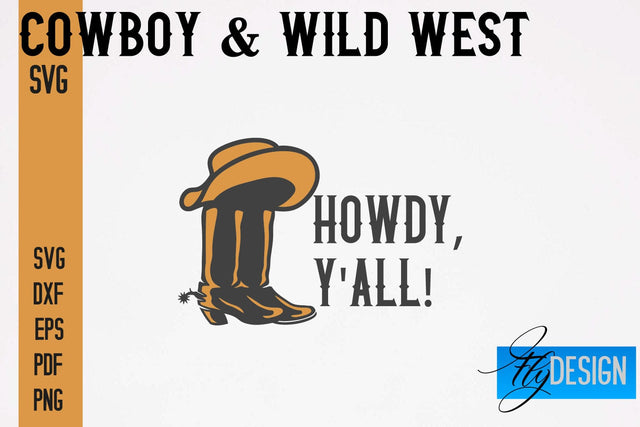 Cowboy & Wild West SVG | Western SVG Design | Cowboy T-Shirt Design SVG Fly Design 