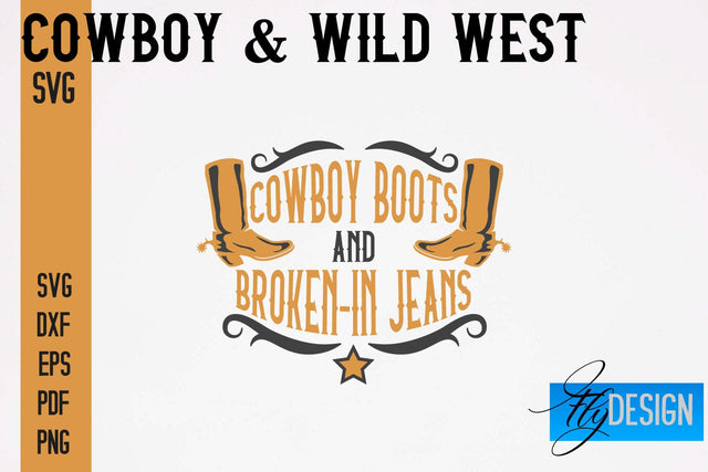 Cowboy & Wild West SVG | Western SVG Design | Cowboy T-Shirt Design SVG Fly Design 