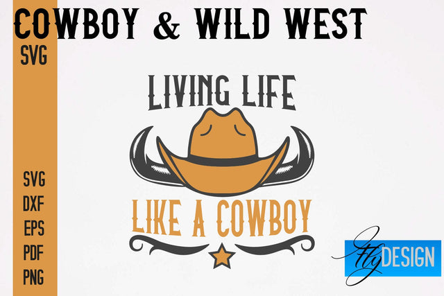 Cowboy & Wild West SVG | Western SVG Design | Cowboy T-Shirt Design SVG Fly Design 