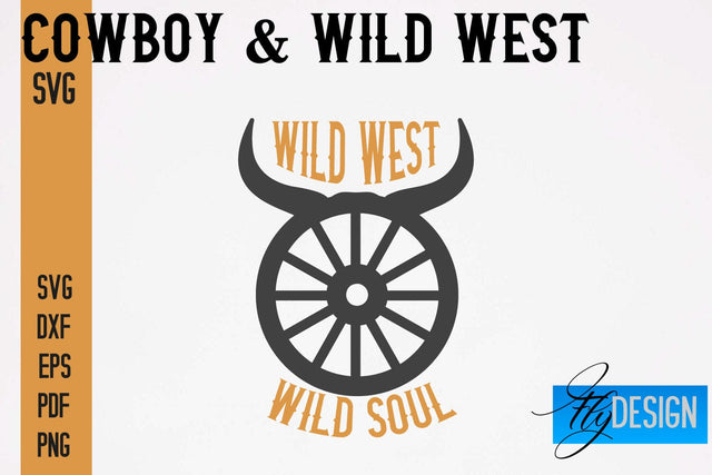 Cowboy & Wild West SVG | Western SVG Design | Cowboy T-Shirt Design SVG Fly Design 