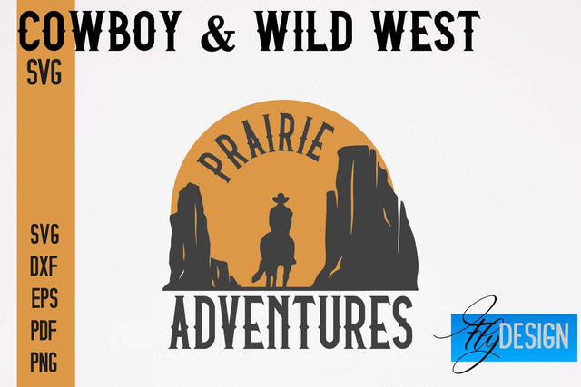 Cowboy & Wild West SVG | Western SVG Design | Cowboy T-Shirt Design SVG Fly Design 