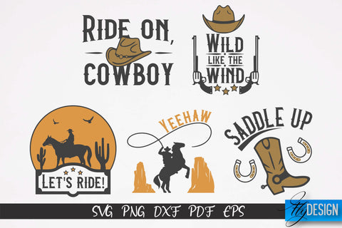 Cowboy & Wild West SVG | Western SVG Design | Cowboy T-Shirt Design v.1 SVG Fly Design 