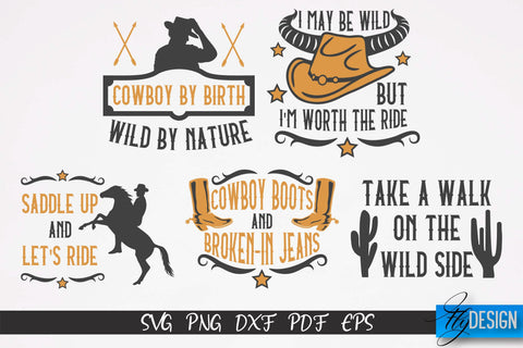 Cowboy & Wild West SVG | Western SVG Design | Cowboy T-Shirt Design v.2 SVG Fly Design 