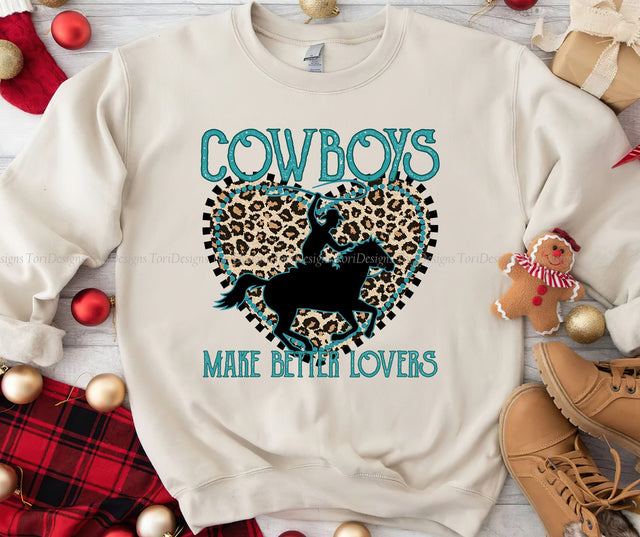 Cowboys make better lovers PNG sublimation design Sublimation ToriDesigns 
