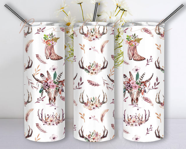 Cowgirl 20 oz Skinny Tumbler Sublimation Design Digital Download PNG Sublimation PixelChick 