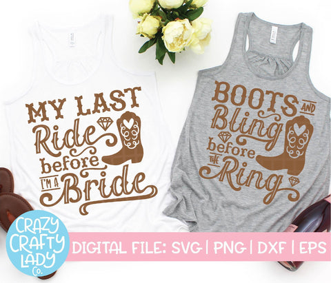 Cowgirl Bachelorette SVG Cut File Bundle SVG Crazy Crafty Lady Co.