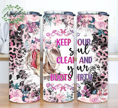 Cowgirl Boots 20oz Skinny Tumbler Sublimation, Country Cowgirl Tumbler Design Seamless, Western Floral Tumbler Wrap, Cowgirl Boots Tumbler Wrap PNG, Sublimation Digital Download Sublimation AdriOP 