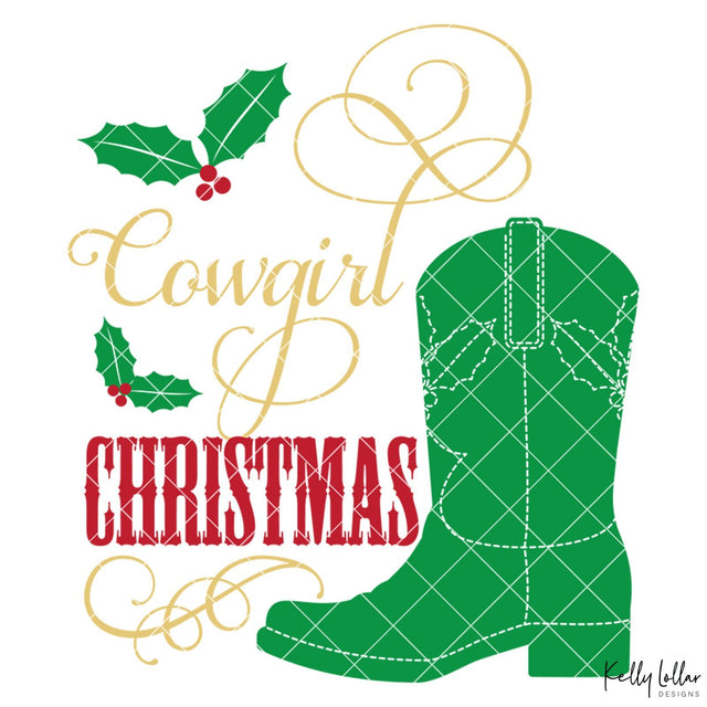 Cowgirl Christmas SVG Kelly Lollar Designs 