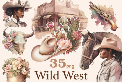 Cowgirl Clipart | Western Illustration SVG GlamArtZhanna 