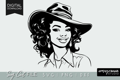 Cowgirl SVG File For Cricut Black Girl SVG OrangeBrushStudio 