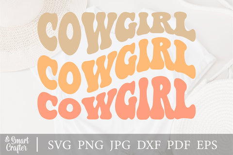 Cowgirl svg, wavy style svg, EPS PNG Cricut Instant Download SVG Fauz 