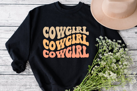 Cowgirl svg, wavy style svg, EPS PNG Cricut Instant Download SVG Fauz 