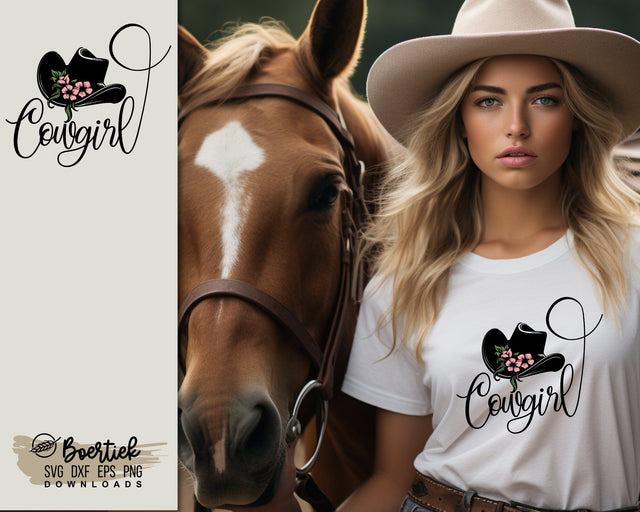 Cowgirl with western hat, SVG file SVG Boertiek 