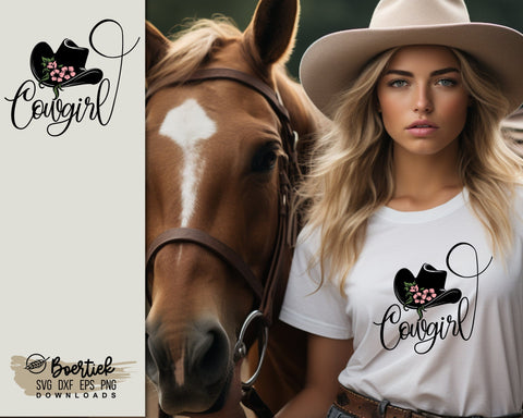 Cowgirl with western hat, SVG file SVG Boertiek 