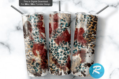 Cowhide 20 oz / 30 oz Tumbler PNG Sublimation Regulrcrative 