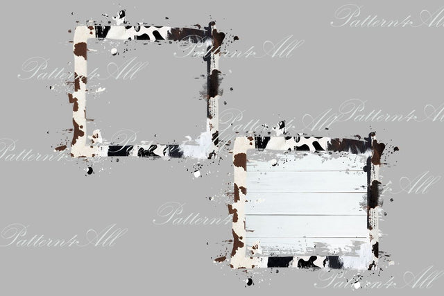 Cowhide Brushstroke Frame Png Design, Cowhide Brushstroke Png, Cowhide Background Png, Cowhide Backsplash Sublimation, Instant Download Sublimation ArtStudio 