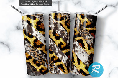 Cowhide Leopard 20 oz / 30 oz Tumbler PNG Sublimation Regulrcrative 