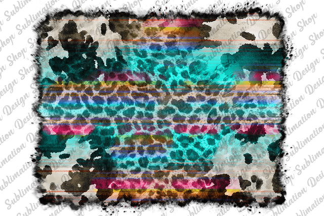 Cowhide Leopard Background Png, Leopard Background Png, Serape Background, Western Background Png, Turquoise, Sublimation Designs Downloads Sublimation SublimationDesignShop 