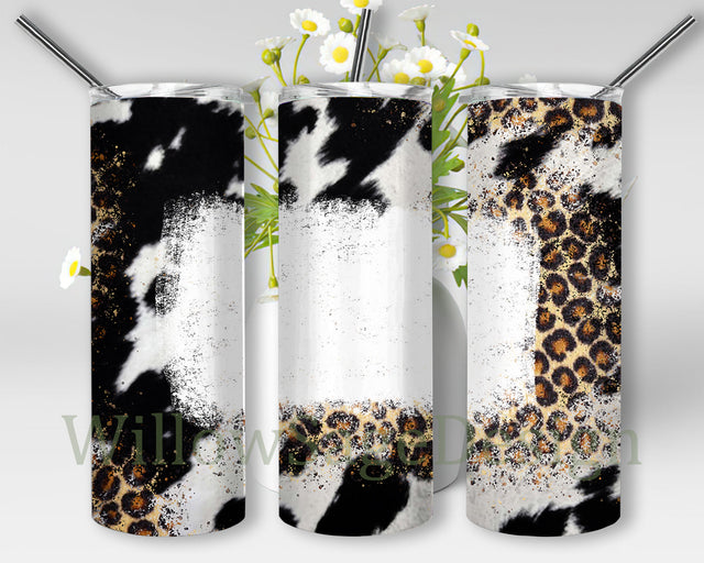Cowhide Leoprad Mama Tumbler Wrap, Cowhide Leopard 20oz Skinny Tumbler, Tumbler Sublimation Designs, Digital Download Sublimation WillowSageDesign 