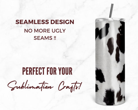 Cowhide Sunflower Zipper 20oz Skinny Tumbler Straight & Tapered Sublimation Waterslide Digital Design Full Tumbler Wrap PNG Sublimation TumblersByPhill 