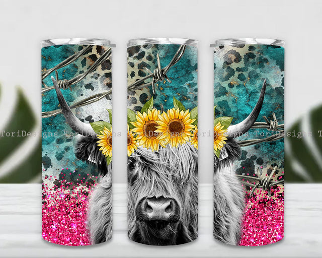 Cowhide Tumbler Wrap, Cowgirl Sublimation Tumbler Design, Cow Print 20oz Skinny Tumbler Design Sublimation Templates Sublimation ToriDesigns 