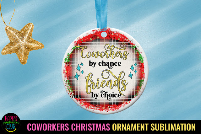 Coworkers By Chance Sublimation I Christmas Ornament PNG Sublimation Happy Printables Club 
