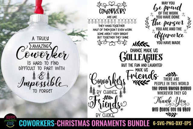 Coworkers Christmas Ornaments SVG Bundle I Christmas SVG SVG Happy Printables Club 
