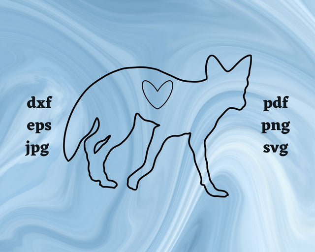 Coyote Heart SVG Cut File SVG Northern Light SVG 