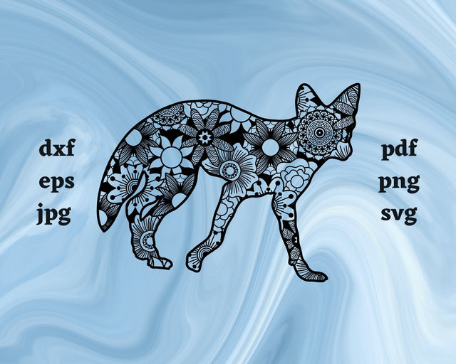 Coyote Mandala SVG Cut File SVG Northern Light SVG 