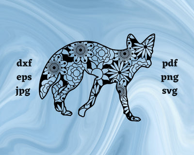 Coyote Mandala SVG Cut File SVG Northern Light SVG 