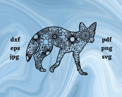 Coyote Mandala SVG Cut File SVG Northern Light SVG 