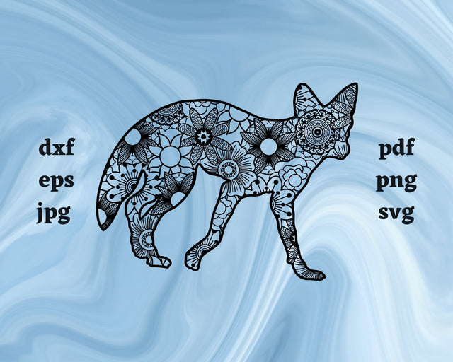 Coyote Mandala SVG Cut File SVG Northern Light SVG 