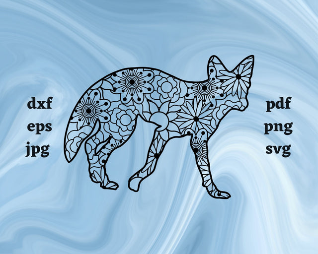 Coyote Mandala SVG Cut File SVG Northern Light SVG 