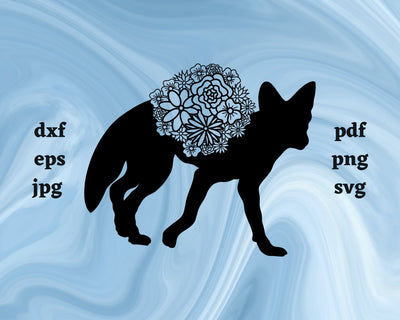 Coyote Mandala SVG Cut File SVG Northern Light SVG 