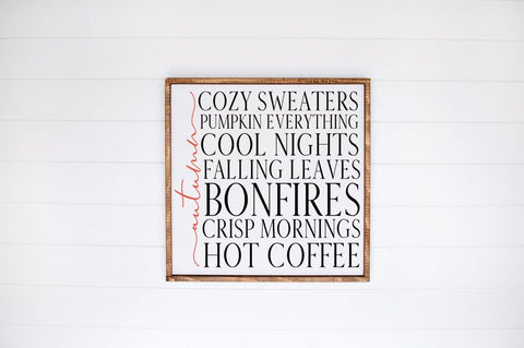 Cozy Autumn Decor SVG - Fall List, Farmhouse Signs SVG Pickled Thistle Creative 