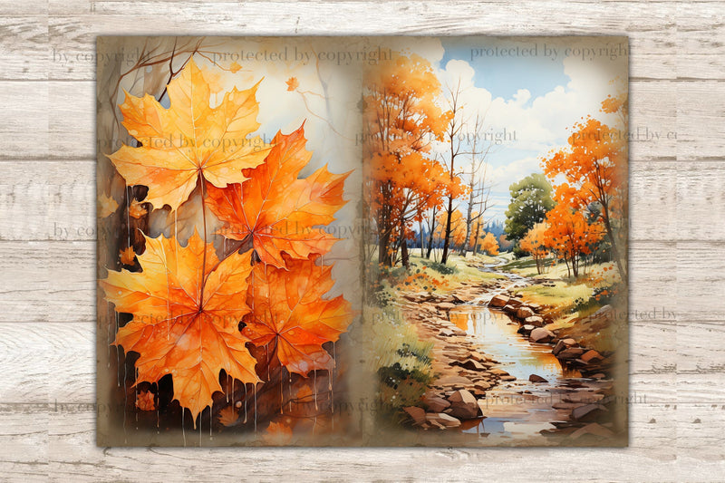 Cozy Autumn Junk Journal Page | Fall Printable Paper - So Fontsy