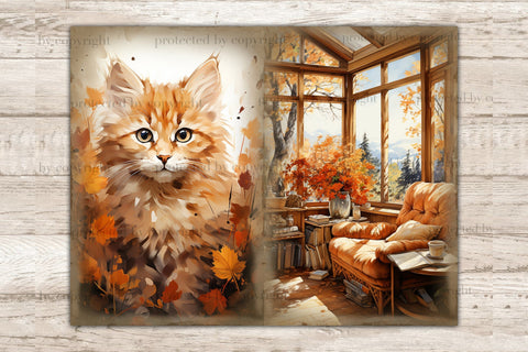 Cozy Autumn Junk Journal Page | Fall Printable Paper SVG GlamArtZhanna 