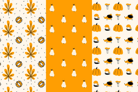 Cozy Fall Seamless Patterns Digital Pattern Rin Green 