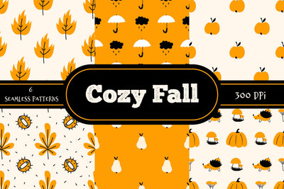 Cozy Fall Seamless Patterns Digital Pattern Rin Green 