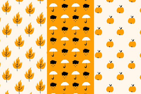 Cozy Fall Seamless Patterns Digital Pattern Rin Green 