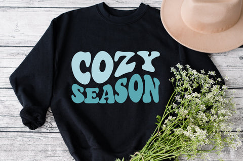 Cozy Season Svg, wavy style Stacked , Autumn Svg, Winter Svg, Fall Vibes Svg, get Cozy Svg, Svg file for Cricut, trend digital download SVG Fauz 
