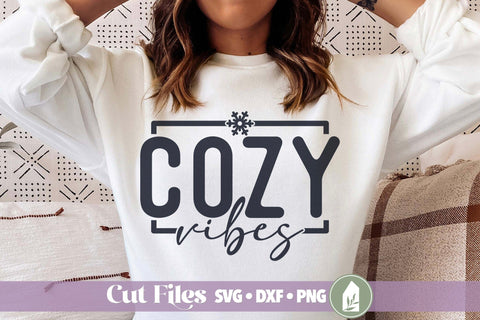 Cozy Vibes SVG, Winter Snowflake Shirt Design SVG LilleJuniper 