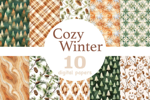 Cozy Winter Digital Paper | Christmas Pattern Background Set Digital Pattern GlamArtZhanna 