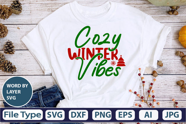 Cozy Winter Vibes SVG Cut File SVG DesignPlante 503 