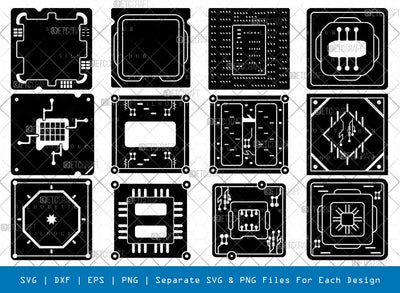 CPU Processor Silhouette, CPU Processor SVG, Memory Svg, Computer Svg, Electronic Chip Svg, Computer Parts Svg, CPU Processor Bundle, SB00936 SVG ETC Craft 