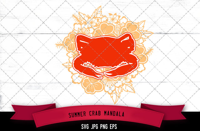 Crab Floral Mandala SVG Cut File SVG Loveleen Kaur 