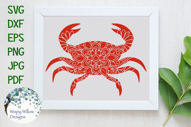 Crab Floral Mandala SVG Wispy Willow Designs 